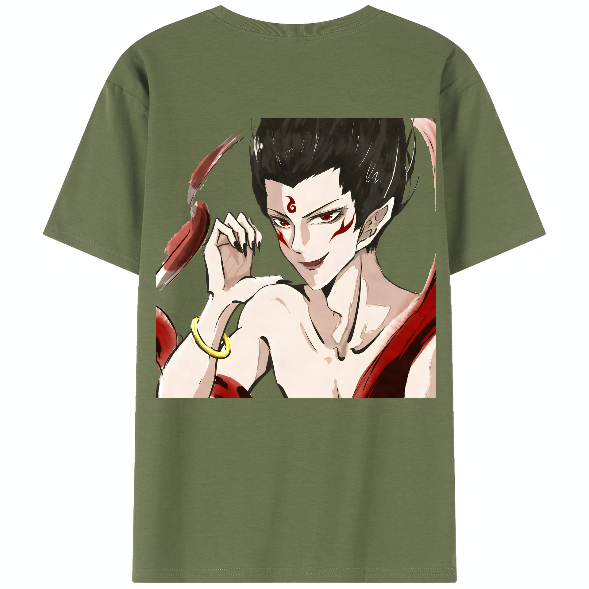 （画像用） Ne Zha 2 ナタ 魔童の大暴れ 綿100％半袖Tシャツ（背面プリント）